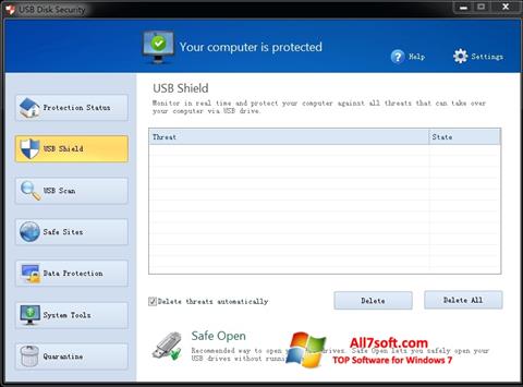 સ્ક્રીનશૉટ USB Disk Security Windows 7